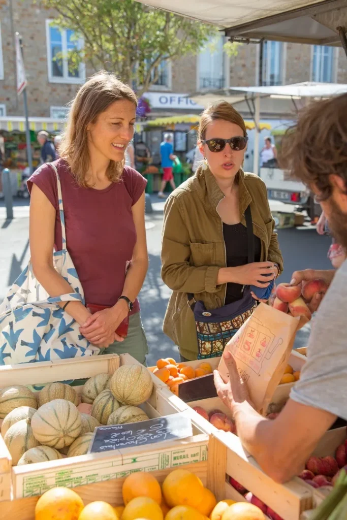 La Haye du Puits market in summer